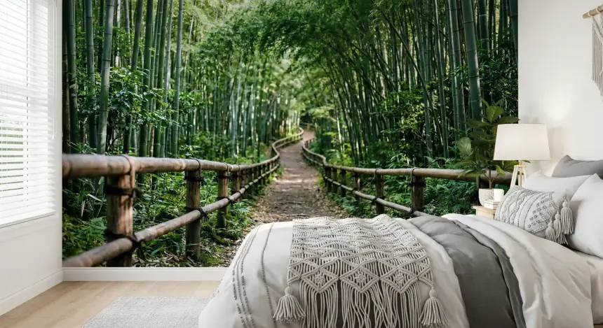 Bamboo Forest Path of Serenity Wall Mural