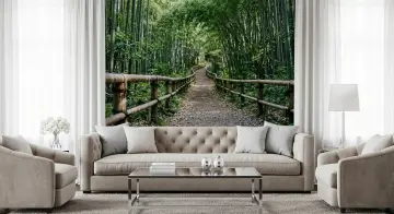 Bamboo Forest Pathway Wall Mural