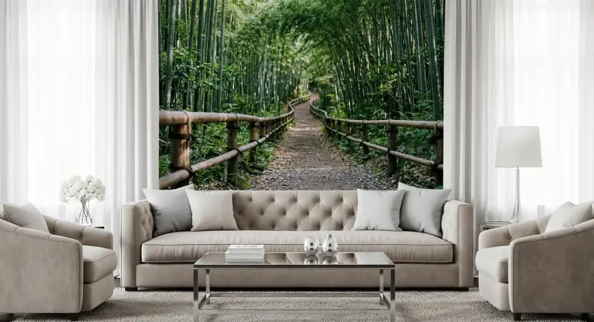 Bamboo Forest Path of Serenity Wall Mural