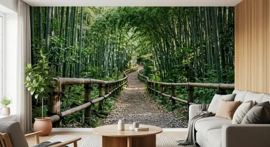 Bamboo Forest Path of Serenity Wall Mural