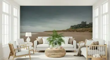 Coastal Castle Landscape Wall Mural