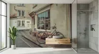 Vintage Bicycle Cafe Wall Mural