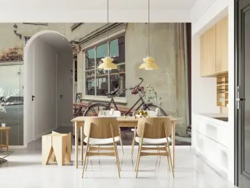 Vintage Bicycle Cafe Wall Mural