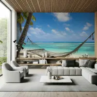 Tropical Beach Hammock Wall Mural