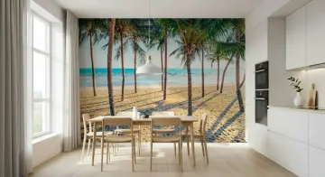 Palm Tree Beach Wall Mural