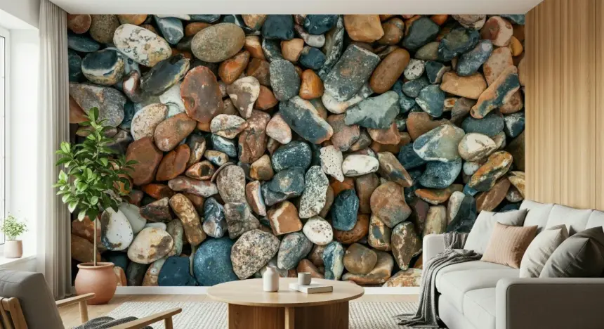 Beach Pebbles Wall Mural