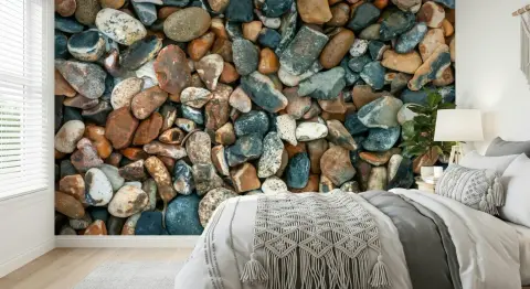 Realistic Pebble Stone Wall Mural