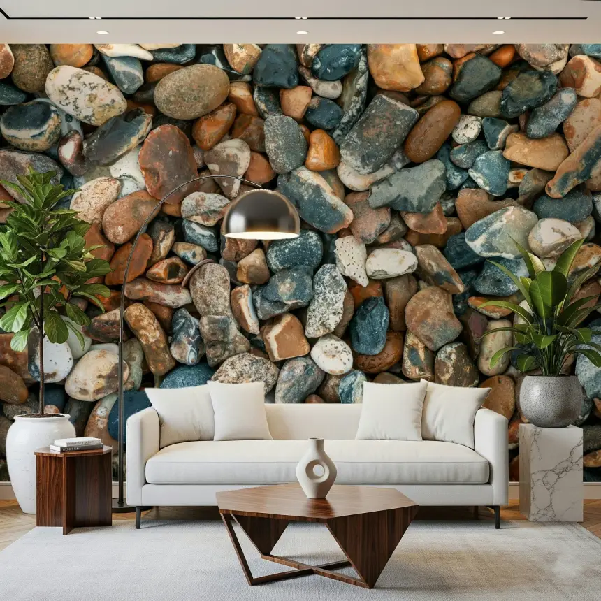 Beach Pebbles Wall Mural