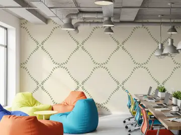 Cream Dotted Lattice Wallpaper