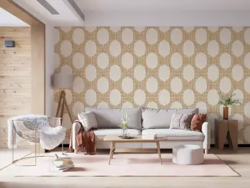 Golden Oval Pattern Wallpaper