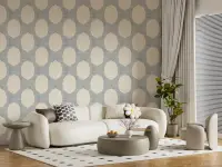 Geometric Oval Pattern Wallpaper