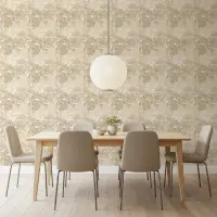 Monstera Leaf Botanical Wallpaper in Beige