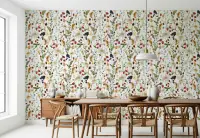 Forest Berry Patch Watercolor Botanical Wallpaper