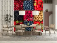 Fresh Berry Collage Wall Mural
