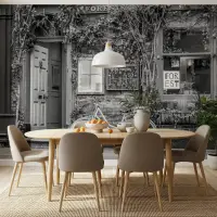 Vintage Cafe Entrance Wall Mural