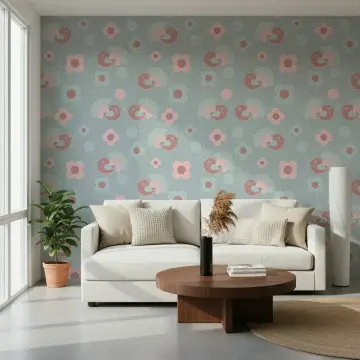 Charming Birds and Flowers Pastel Wallpaper
