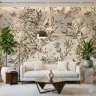 Botanical Bird and Branch Wall Mural 1