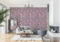 Blue Tit Birds and Pink Hydrangea Wallpaper