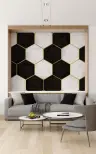 Geometric Hexagon Marble Wallpaper 1