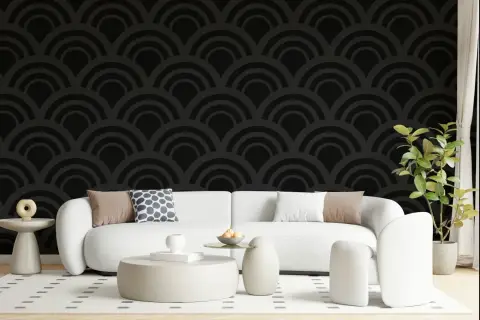 Art Deco Wave Pattern Wallpaper