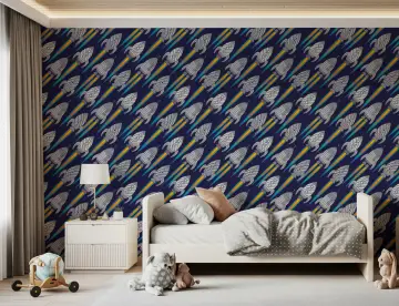 Rocket Ship Pattern Wallpaper