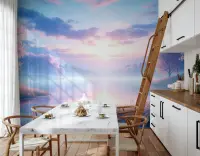 Serene Lakeside Sunrise Wall Mural