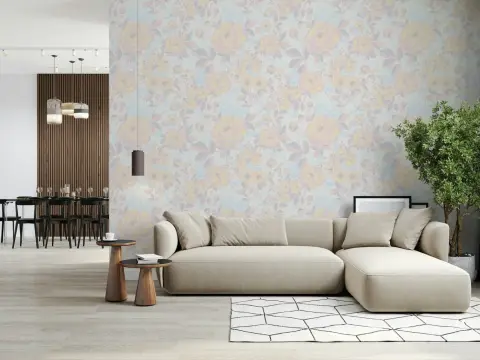 Pastel Floral Garden Wallpaper
