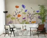 Whimsical Floral Wall Mural