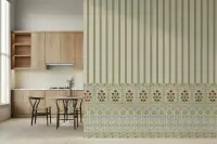 Floral Stripe Border Wallpaper