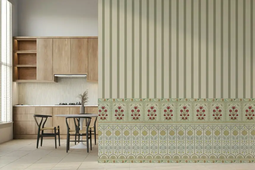 Bloom Stripe Border Wall Mural