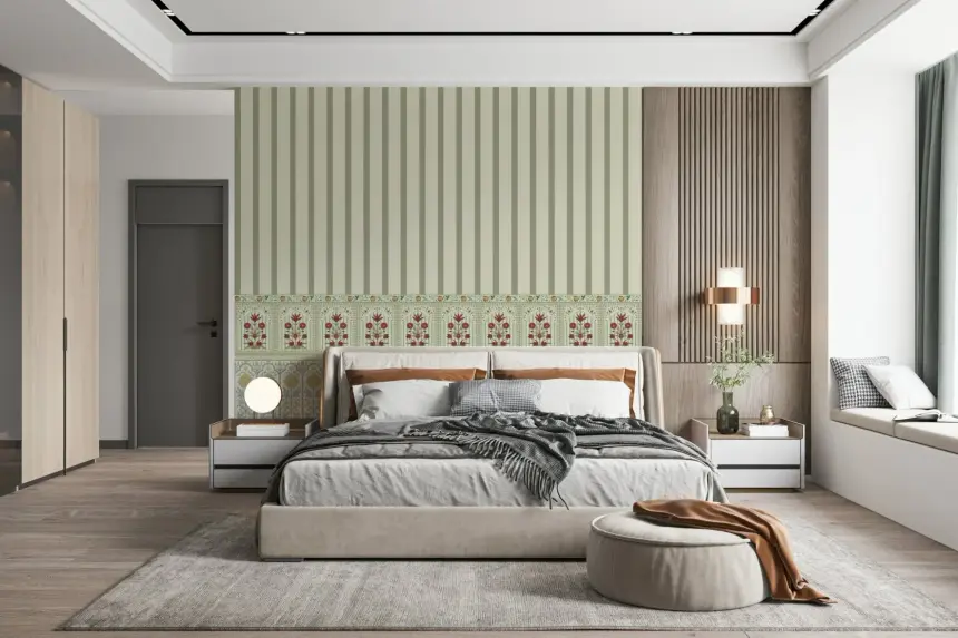 Bloom Stripe Border Wall Mural