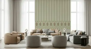 Floral Stripe Border Wallpaper