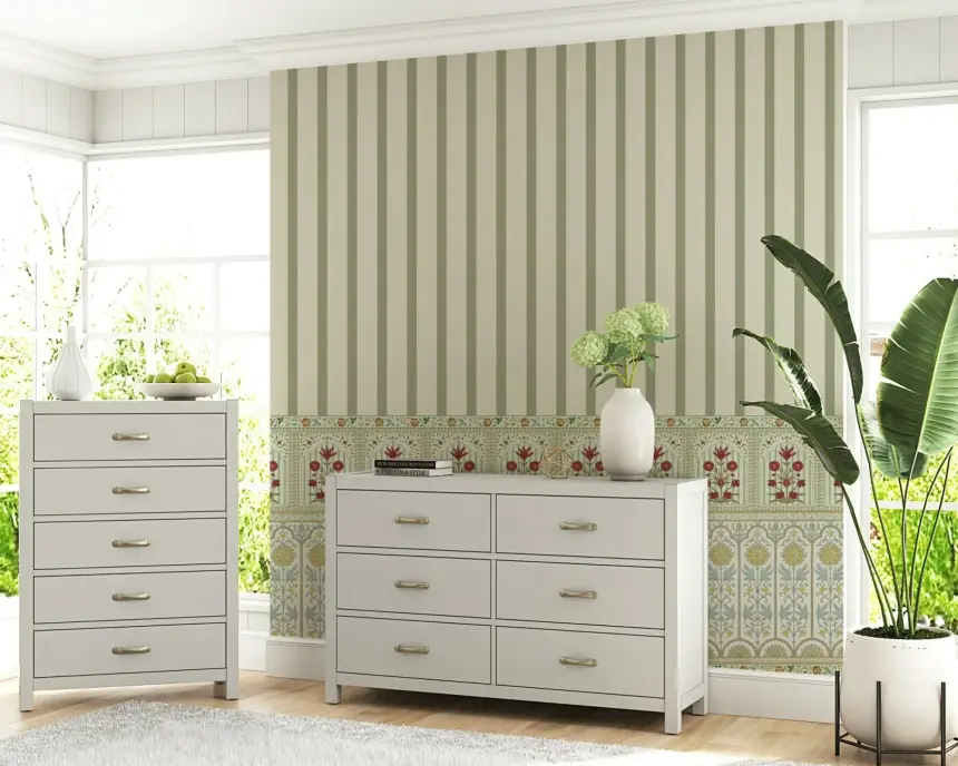 Bloom Stripe Border Wall Mural