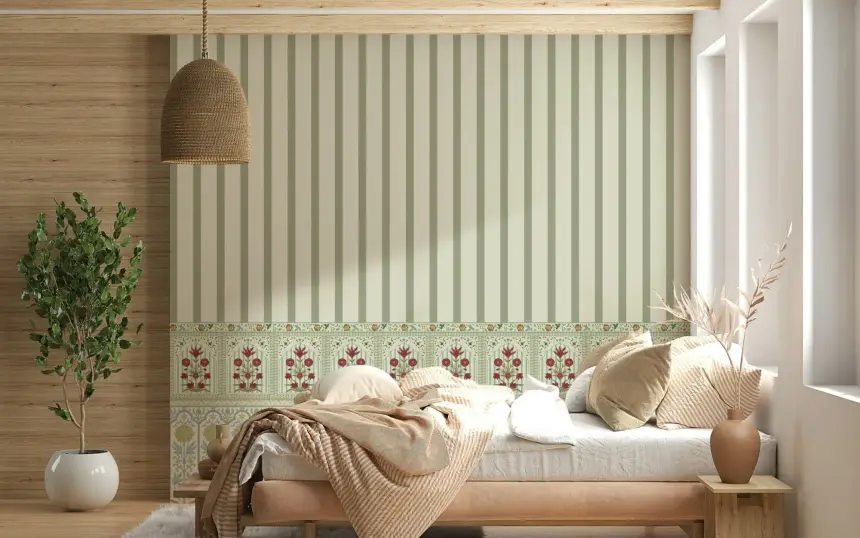 Bloom Stripe Border Wall Mural