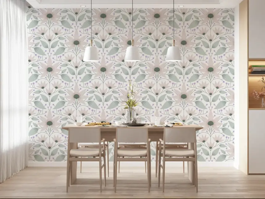 Bloom Symmetry Boho Wallpaper
