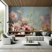 Soft Floral Watercolour Wall Mural