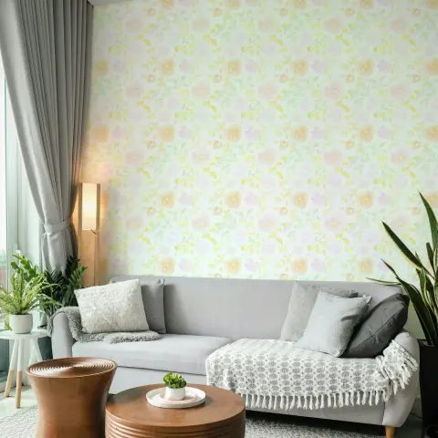 Pastel Floral Watercolor Wallpaper