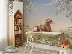Spring Meadow Horse Wall Mural
