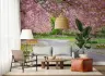 Pink Cherry Blossom Garden Wall Mural 1