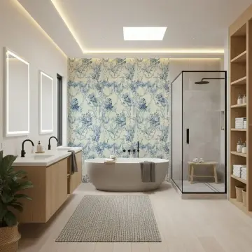 Blue Floral Chinoiserie Wallpaper