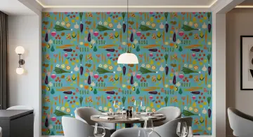 Playful Vegetable Pattern Wallpaper