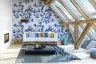 Blue Floral Bird Wallpaper 1