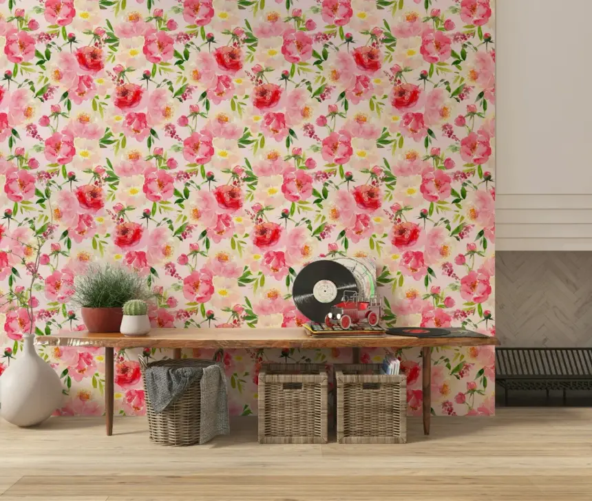 Blush Bloom Watercolor Wallpaper