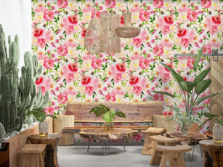 Blush Bloom Watercolor Wallpaper