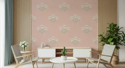 Floral Bouquet Blush Pink Wallpaper