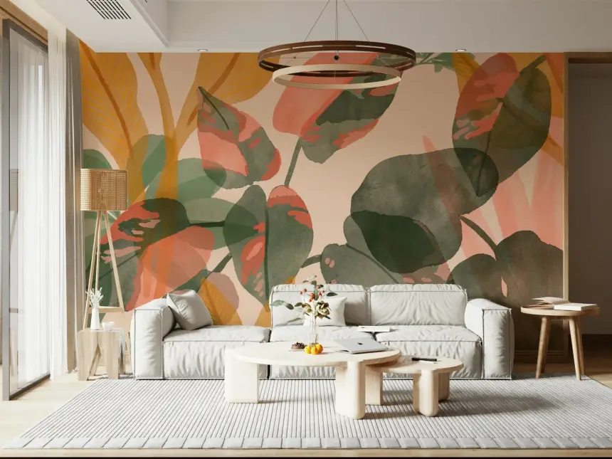 Blush Botanical Wall Mural - 2861673