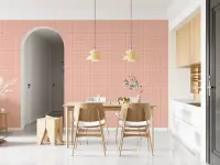 Blush Pink Hand Sketched Tile Pattern Wallpaper