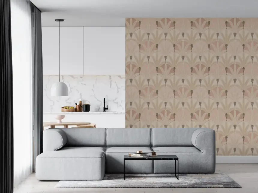 Blush Deco Foliage Wallpaper