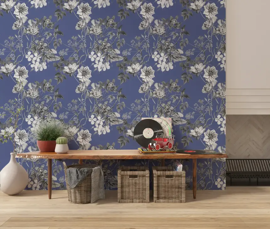 Botanical Sketch of the Vinca Wallpaper