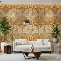 Art Nouveau Moth and Floral Wallpaper